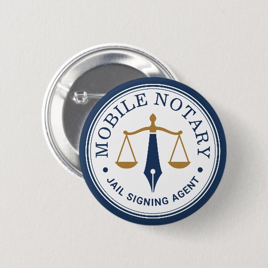 Aangepaste Mobiele Notaris Juridische Ondertekenin Ronde Button 5,7 Cm (Voorkant /achterkant)