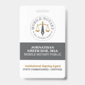 Aangepaste mobiele notaris legale ondertekening gr badge (Voorzijde)