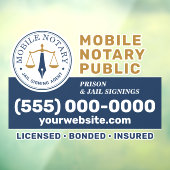 Aangepaste mobiele notaris legale ondertekening Na Raamsticker (Vel 3)