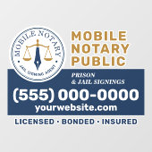 Aangepaste mobiele notaris legale ondertekening Na Raamsticker (Vel)