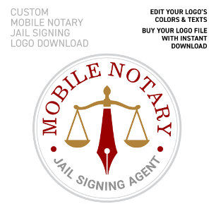 Aangepaste mobiele notaris wijnrood goud logo down poster