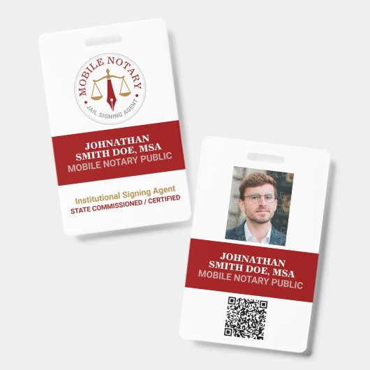Aangepaste mobiele notariskantoor ondertekening ro badge (Voor- en achterkant)