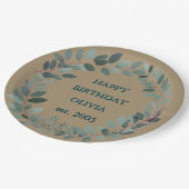 Aangepaste Mocha mousse Eucalyptus Waterverfblad  Papieren Bordje (Gekanteld)