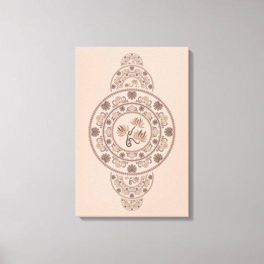 Aangepaste Mocha Rococo Lotus Siermandala Canvas Afdruk (Voorkant)