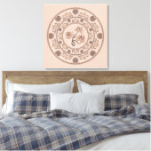 Aangepaste Mocha Rococo Revival Dot Mandala Canvas (Insitu (Slaapkamer))