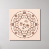 Aangepaste Mocha Rococo Revival Dot Mandala Canvas Afdruk (Voorkant)