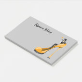 Aangepaste mode diva in stiletto geel post-it® notes (Schuin)