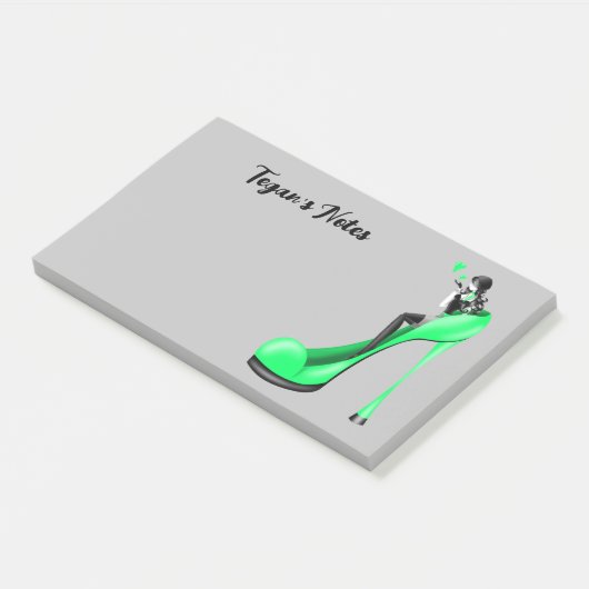 Aangepaste Mode Diva in Stiletto Groen Post-it® Notes (Schuin)