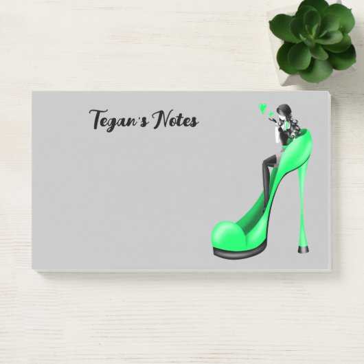Aangepaste Mode Diva in Stiletto Groen Post-it® Notes (Kantoor)