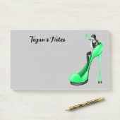 Aangepaste mode diva in Stiletto groen Post-it® Notes (Op bureau)