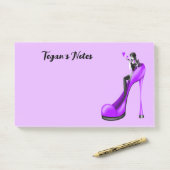Aangepaste Mode Diva in Stiletto Paarse Post-it® Notes (Op bureau)