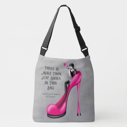 Aangepaste mode diva in Stiletto Roze Crossbody Tas (Voorkant)