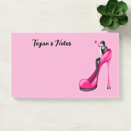 Aangepaste mode diva in Stiletto Roze Post-it® Notes (Kantoor)