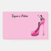 Aangepaste mode diva in Stiletto Roze Post-it® Notes (Voorkant)