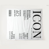 Aangepaste Modemagazine Banner Decoratie, Witte Fe Wandkleed (Voorkant (horizontaal))