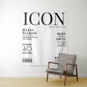 Aangepaste Modemagazine Banner Decoratie, Witte Fe Wandkleed (In situ)