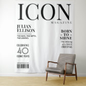 Aangepaste Modemagazine Banner Decoratie, Witte Fe Wandkleed (In situ)