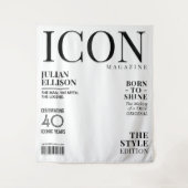 Aangepaste Modemagazine Banner Decoratie, Witte Fe Wandkleed (Voorkant)