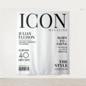 Aangepaste Modemagazine Banner Decoratie, Witte Fe Wandkleed (Voorkant)