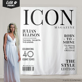 Aangepaste Modemagazine Banner Decoratie, Witte Fe Wandkleed
