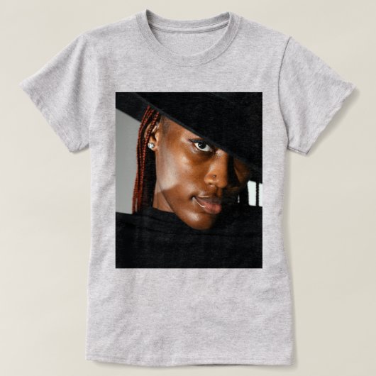 Aangepaste modeportret | Upload je foto T-shirt (Design voorkant)