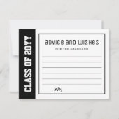 Aangepaste Modern Bold Afstuderen Advies & Wensen Notitiekaartje (Voorkant)