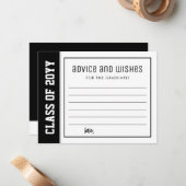 Aangepaste Modern Bold Afstuderen Advies & Wensen Notitiekaartje (Voorkant / Achterkant in situ)