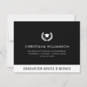 Aangepaste Modern Bold Afstuderen Advies & Wensen Notitiekaartje (Achterkant)