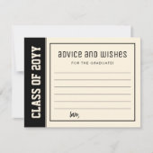 Aangepaste Modern Bold Afstuderen Advies & Wensen Notitiekaartje (Voorkant)