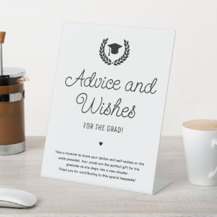 Aangepaste Modern Eenvoudig Afstuderen Advies en W Reclamebord Met Voetstuk