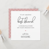 Aangepaste Modern en Schattige Beste Vriend Afstud Kaart (Voorkant / Achterkant in situ)