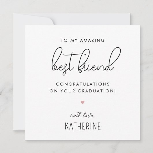 Aangepaste Modern en Schattige Beste Vriend Afstud Kaart (Voorkant)