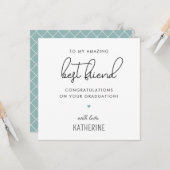 Aangepaste Modern en Schattige Beste Vriend Afstud Kaart (Voorkant / Achterkant in situ)