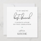 Aangepaste Modern en Schattige Beste Vriend Afstud Kaart (Voorkant)