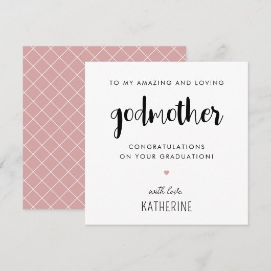 Aangepaste Modern en Schattige Godmother Afstudere Kaart (Voorkant / Achterkant)