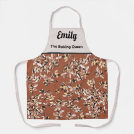 Aangepaste modern gestileerde bloemenpatroon schor schort