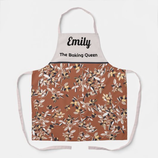 Aangepaste modern gestileerde bloemenpatroon schor schort (Voorkant)