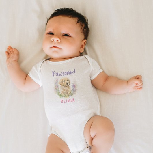 Aangepaste Modern Golden Retriever Puppy Romper