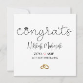 Aangepaste Modern Huwelijk Mubarak Huwelijkscadeau Feestdagenkaart (Voorkant)