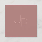 Aangepaste Modern Monogram Initiaal Sjabloon Squar Vierkante Visitekaartje (Voorkant)