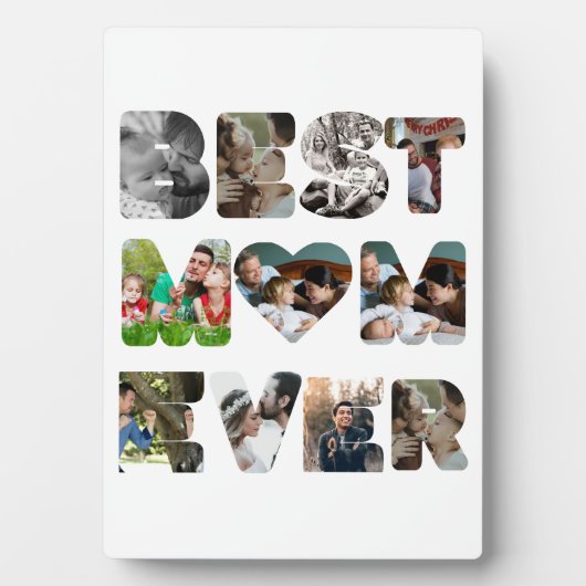 Aangepaste moderne 11 foto Beste moeder ooit Fotoplaat (voorkant)