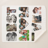 Aangepaste moderne 11 foto Beste moeder ooit Sherpa Deken (Voorkant (horizontaal))