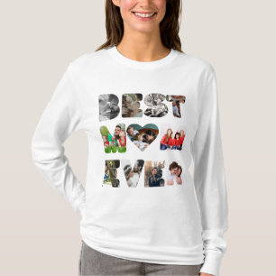 Aangepaste moderne 11 foto Beste moeder ooit T-Shi T-shirt