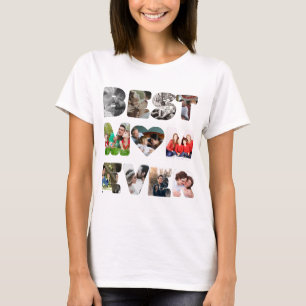 Aangepaste moderne 11 foto Beste moeder ooit T-shirt