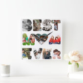 Aangepaste moderne 11 foto Beste moeder ooit Vierkante Klok (Huis)