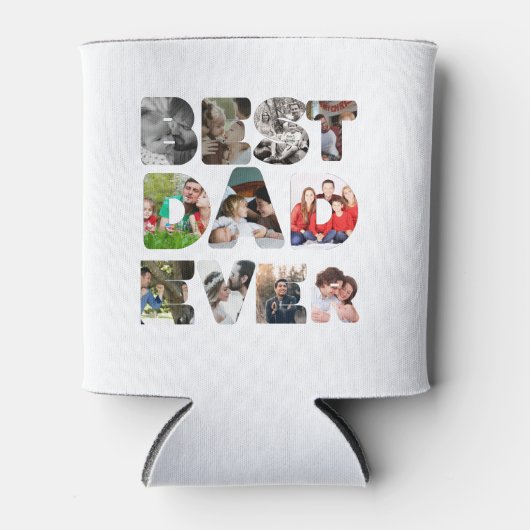 Aangepaste moderne 11 foto Beste vader ooit Blikjeskoeler (Voorkant)