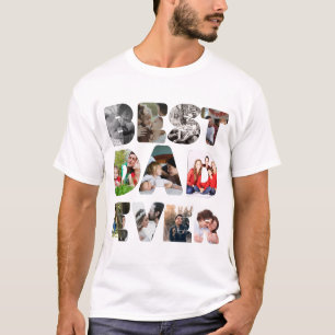 Aangepaste moderne 11 foto Beste vader ooit T-shirt