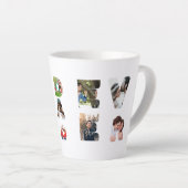 Aangepaste moderne 11 foto Beste vader ooit vaders Latte Mok (Rechterhoek)