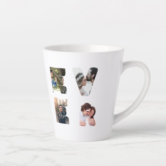 Aangepaste moderne 11 foto Beste vader ooit vaders Latte Mok (Rechts)