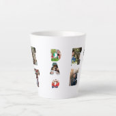 Aangepaste moderne 11 foto Beste vader ooit vaders Latte Mok (Voorkant)